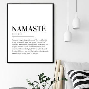 Definizione di Namaste - Poster da stampare