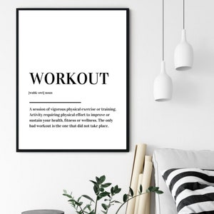 Workout Definition Print Poster