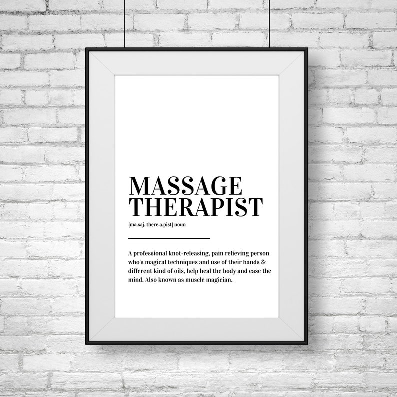 Massage Therapist Definition Print Poster Etsy UK