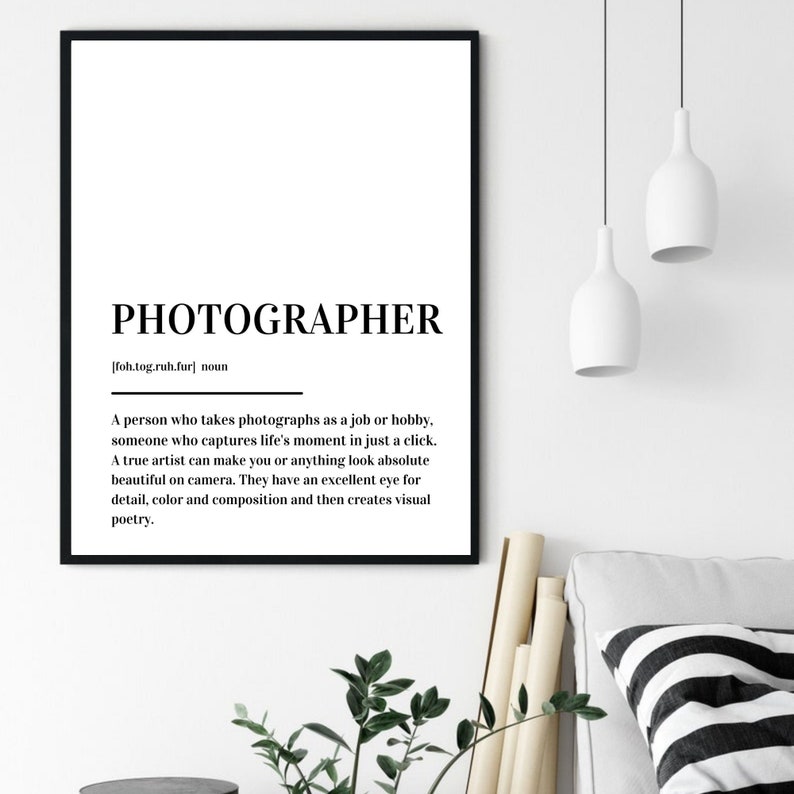Photographer Definition Print Poster Etsy