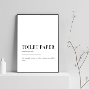 Toilet Paper Definition Print Poster
