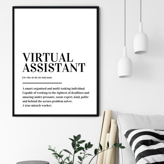 Virtual Assistant Definition Print Poster Etsy