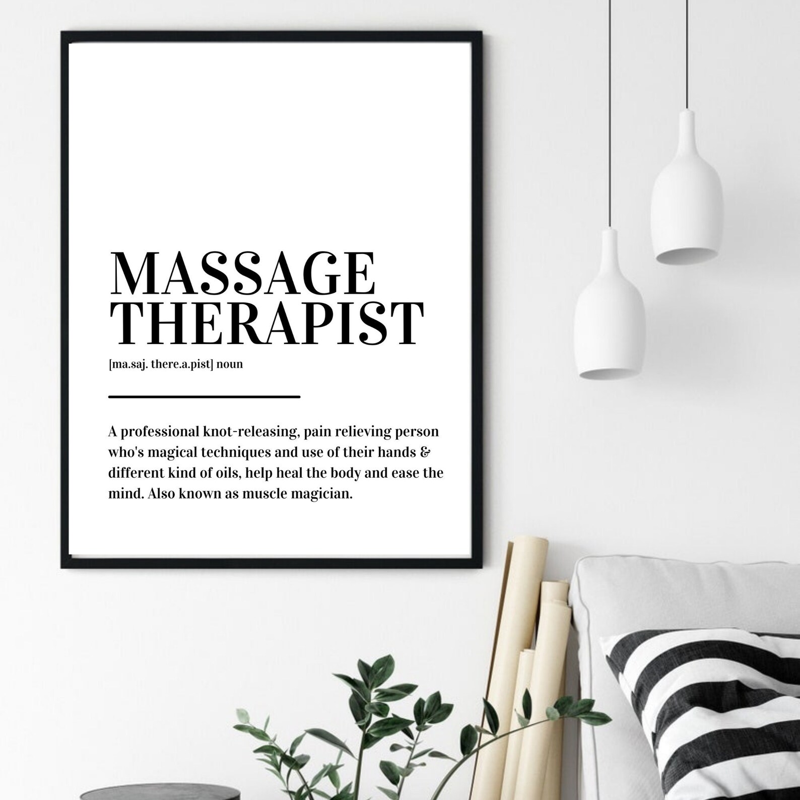 Massage Therapist Definition Print Poster Etsy UK