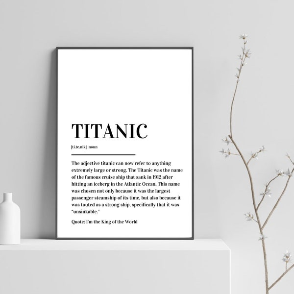 Titanic Definition Print Poster