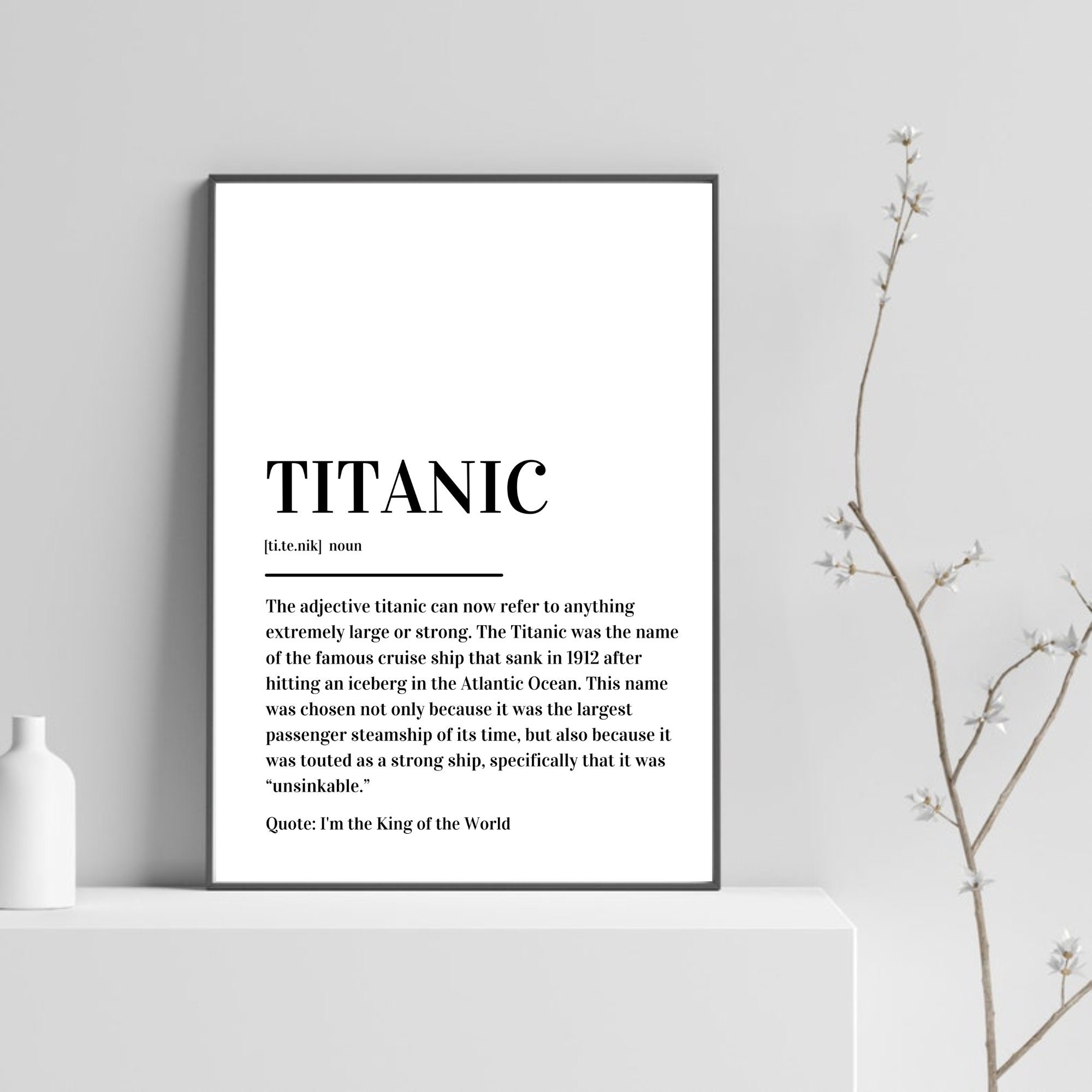 Titanic Definition Print Poster - Etsy