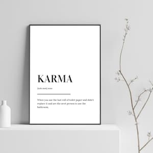 Karma Definition Print Poster - Version 1