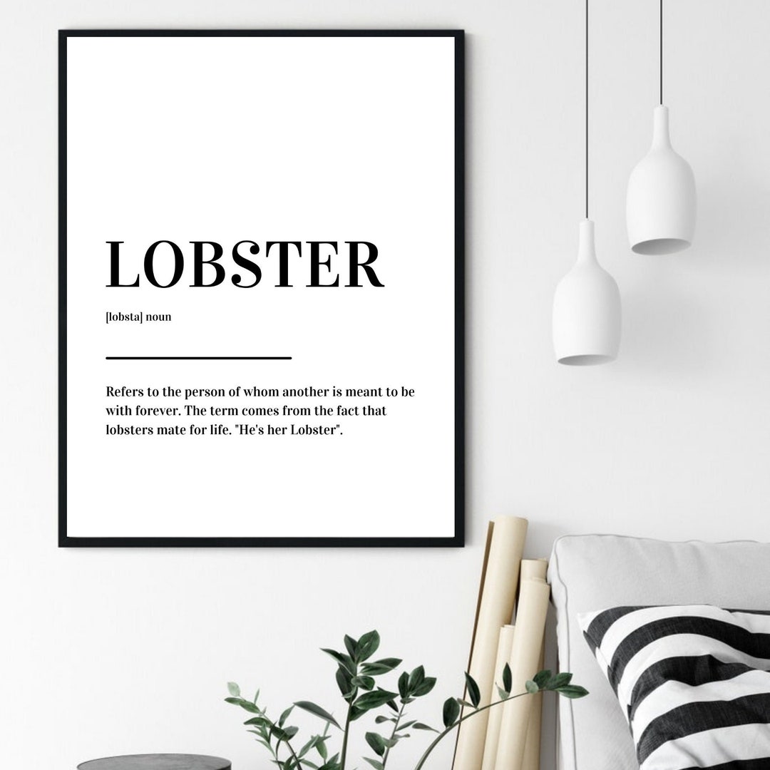 Lobster Definition Print Poster Etsy