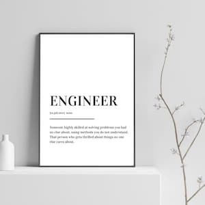 Engineer Definition Print Poster