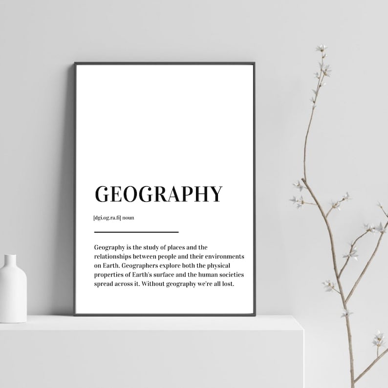 Geography Definition Print Poster Etsy