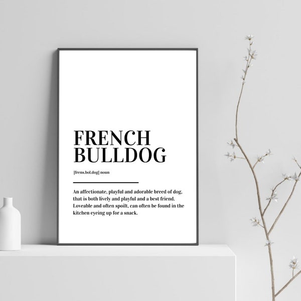 French Bulldog Definition Print Poster