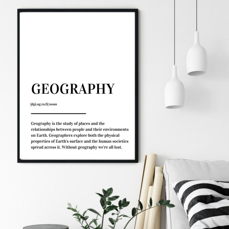 Geography Definition Print Poster Etsy