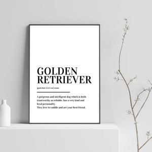 Golden Retriever Definition Print Poster