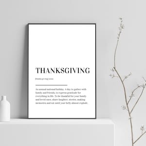 Thanksgiving Definition Print Poster
