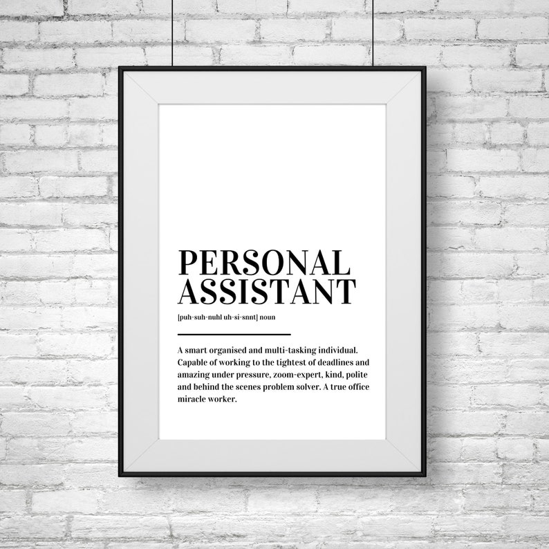 Personal Assistant Definition Print Poster Etsy