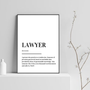 Lawyer Definition Print Poster