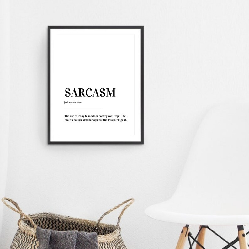 Sarcasm Definition Print Poster Etsy