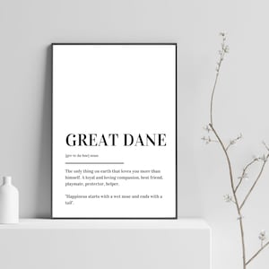 Great Dane Definition Print Poster