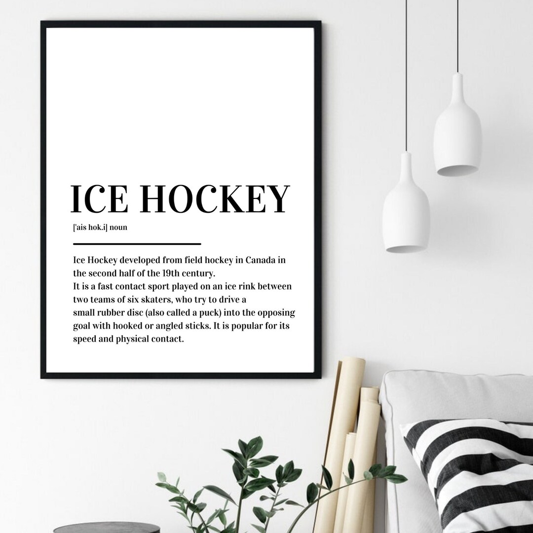 Ice Hockey Definition Print Poster Etsy