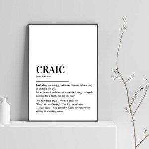 Craic Definition Print Poster