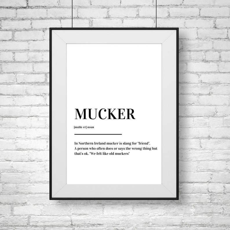 Mucker Definition Print Poster Etsy