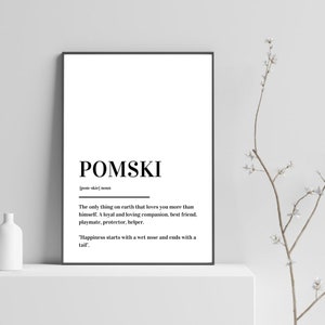 Pomsky Definition Print Poster