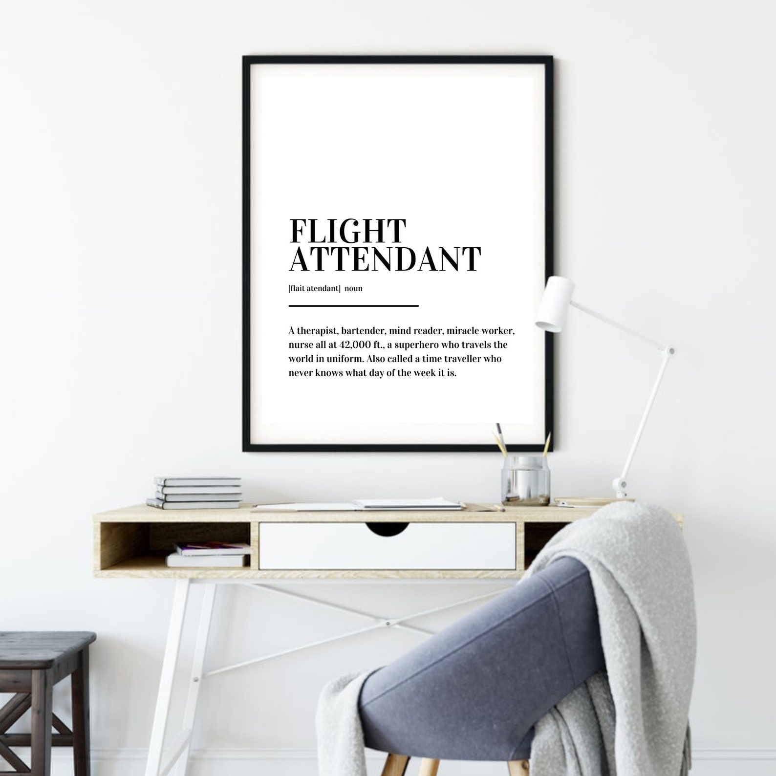 Flight Attendant Definition Print Poster Etsy