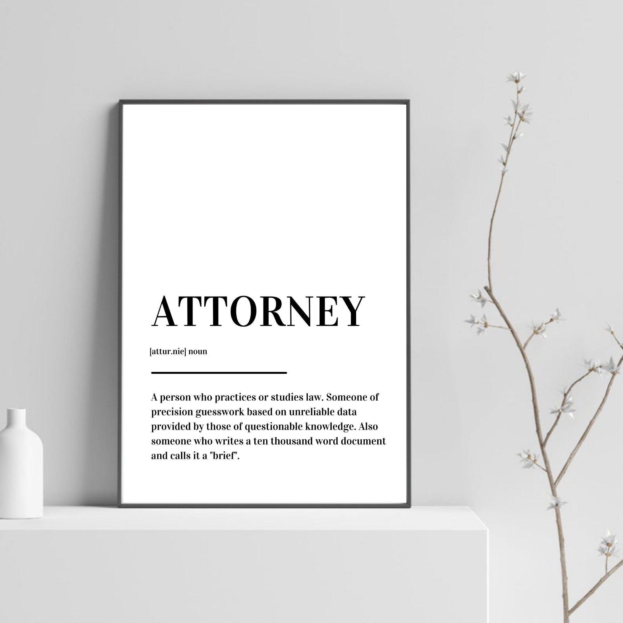 Attorney Definition Print Poster Etsy