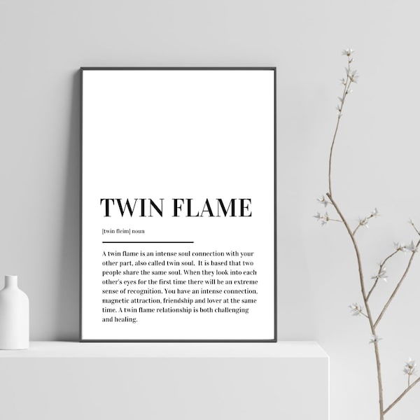 Twin Flame Definition Print Poster