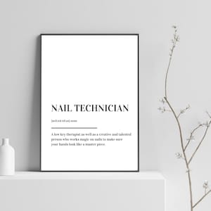 Nail Technician Definition Print Poster