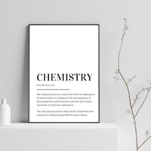 Chemistry Definition Print Poster