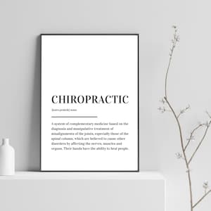Chiropractic Definition Print Poster