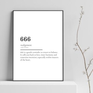 666 Angel Number Print | Spiritual Wall Art | Meaningful Decor | Digital Download