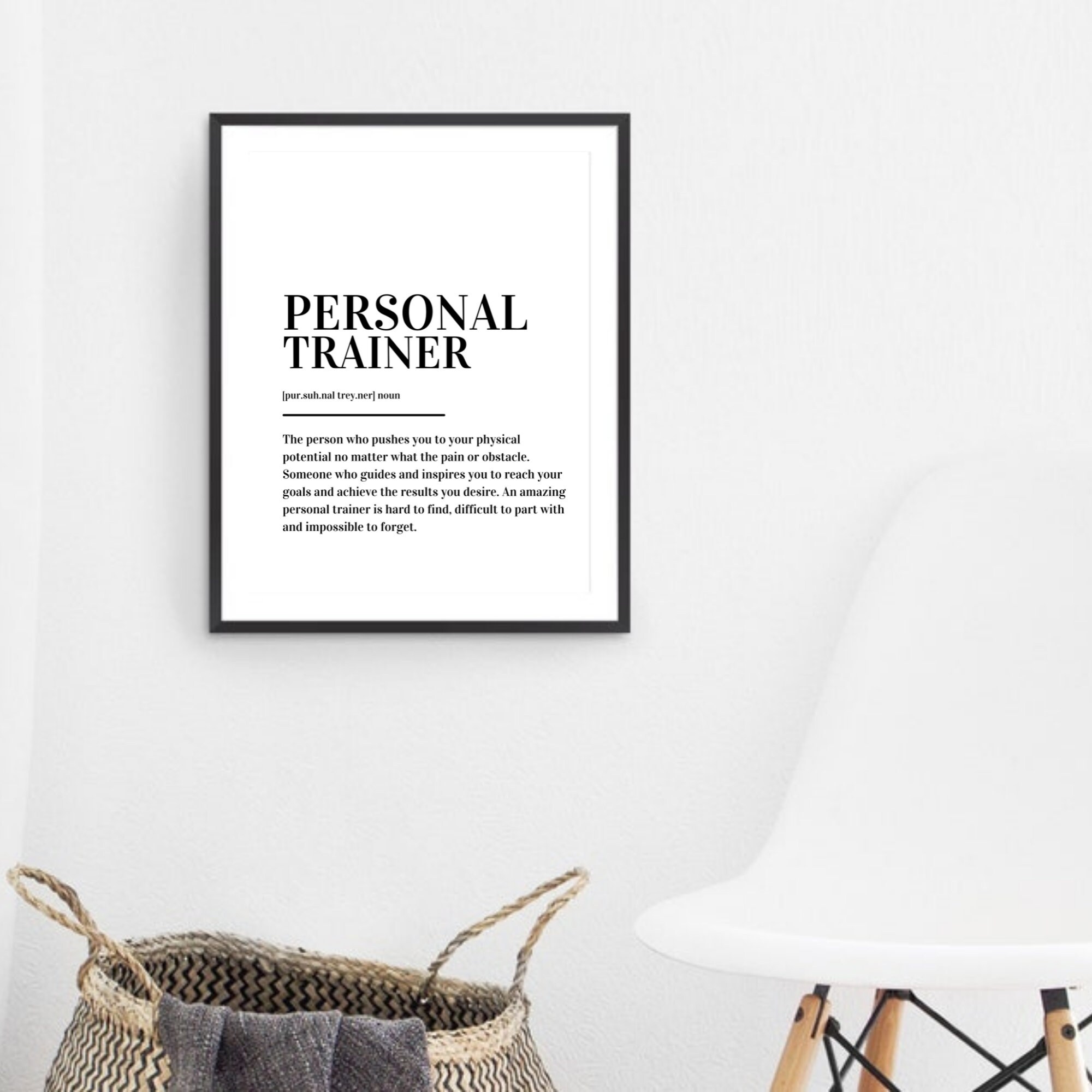 Personal Trainer Definition Print Poster Etsy
