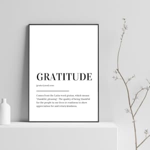 Gratitude Definition Print Poster