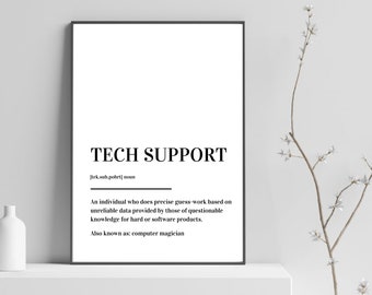 Tech Support Definition Print Poster