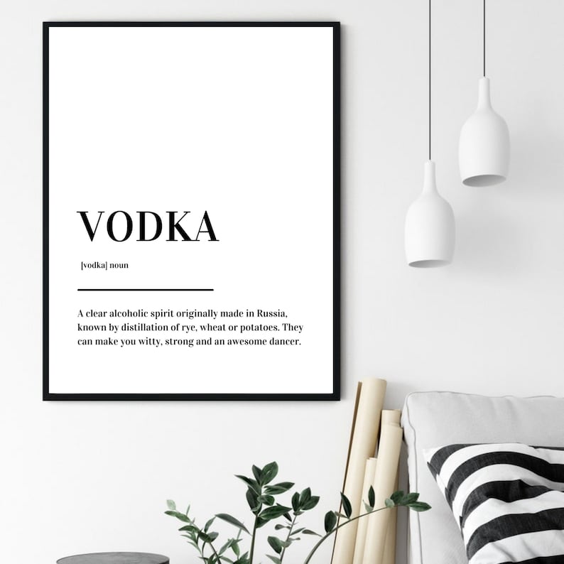 Vodka Definition Print Poster Etsy