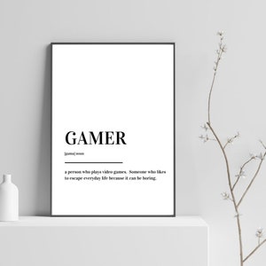 Gamer Definition Print Poster