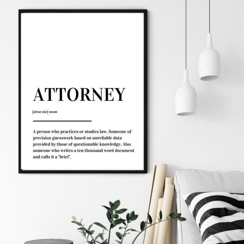 Attorney Definition Print Poster Etsy