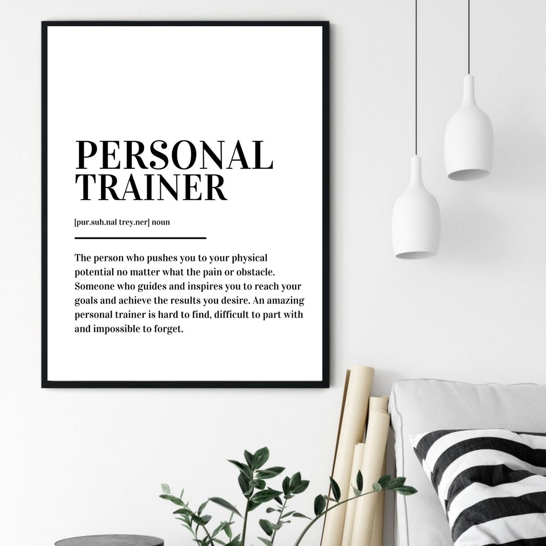 Personal Trainer Definition Print Poster Etsy