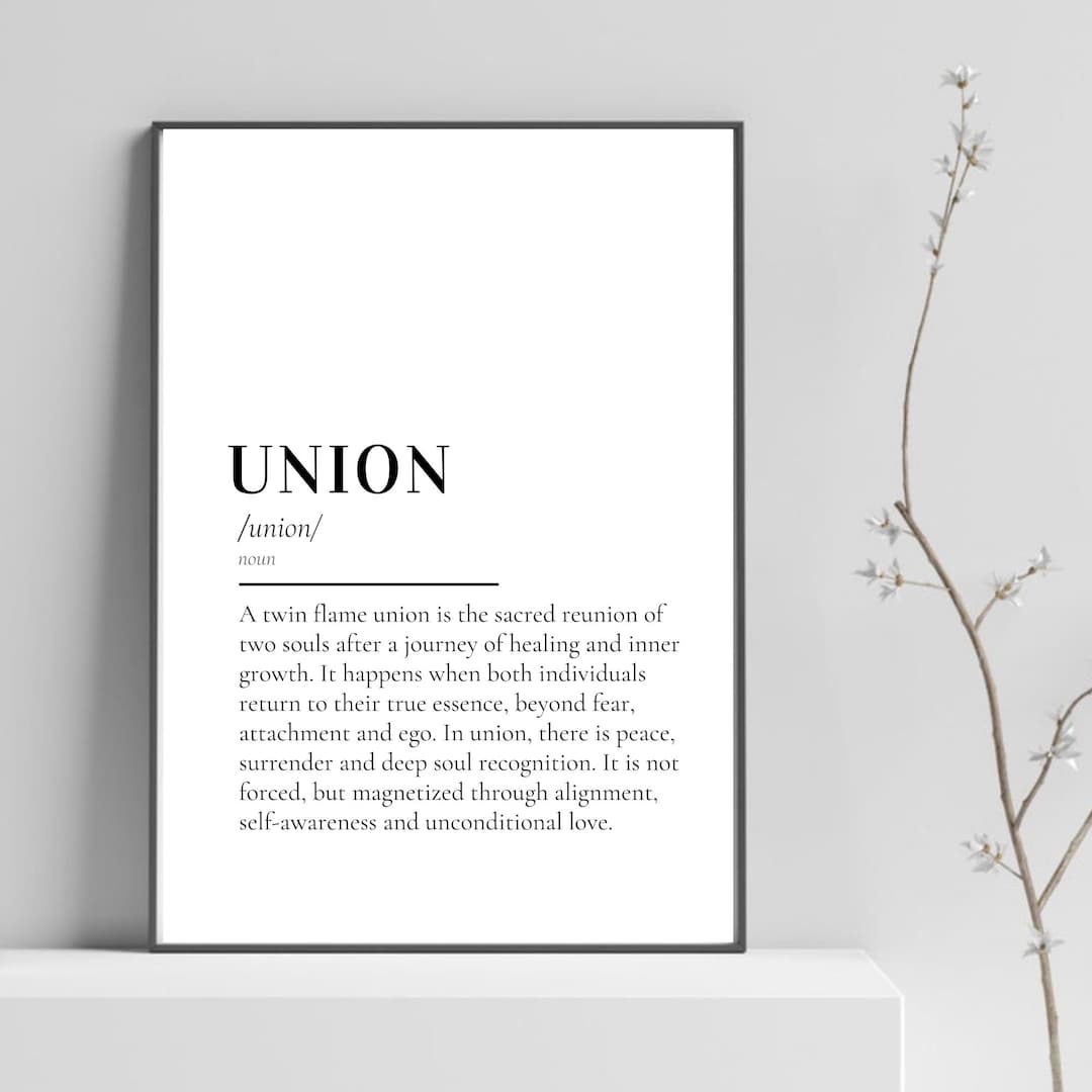 Union Definition Print | Twin Flame Spiritual Wall Art | Soul ...
