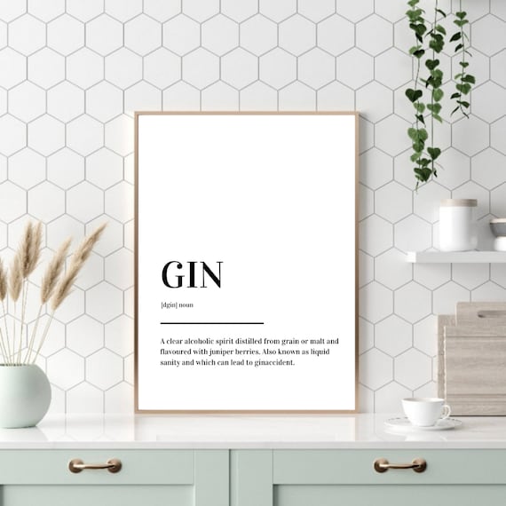 Gin Definition Print Poster Etsy