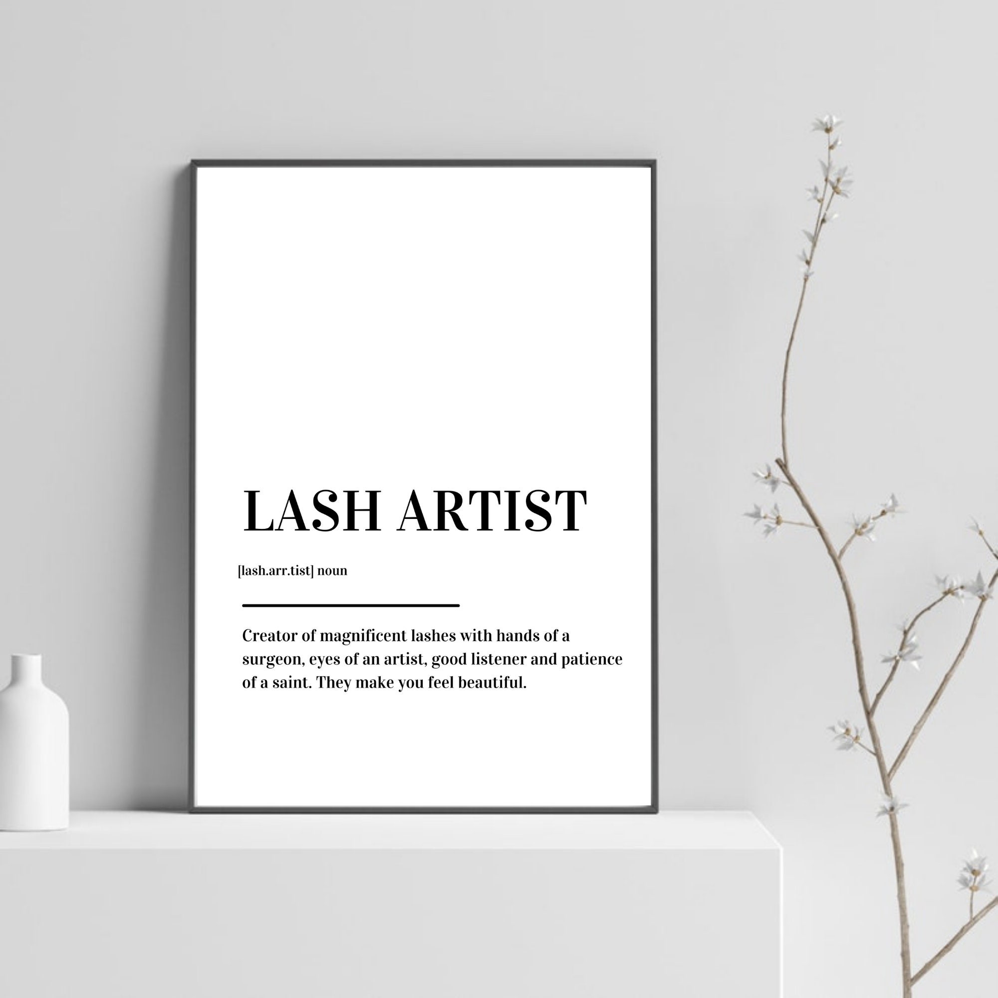 Lash Artist Definition Print Poster