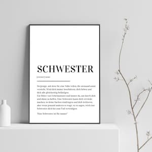 Schwester Definition Print Poster - DE