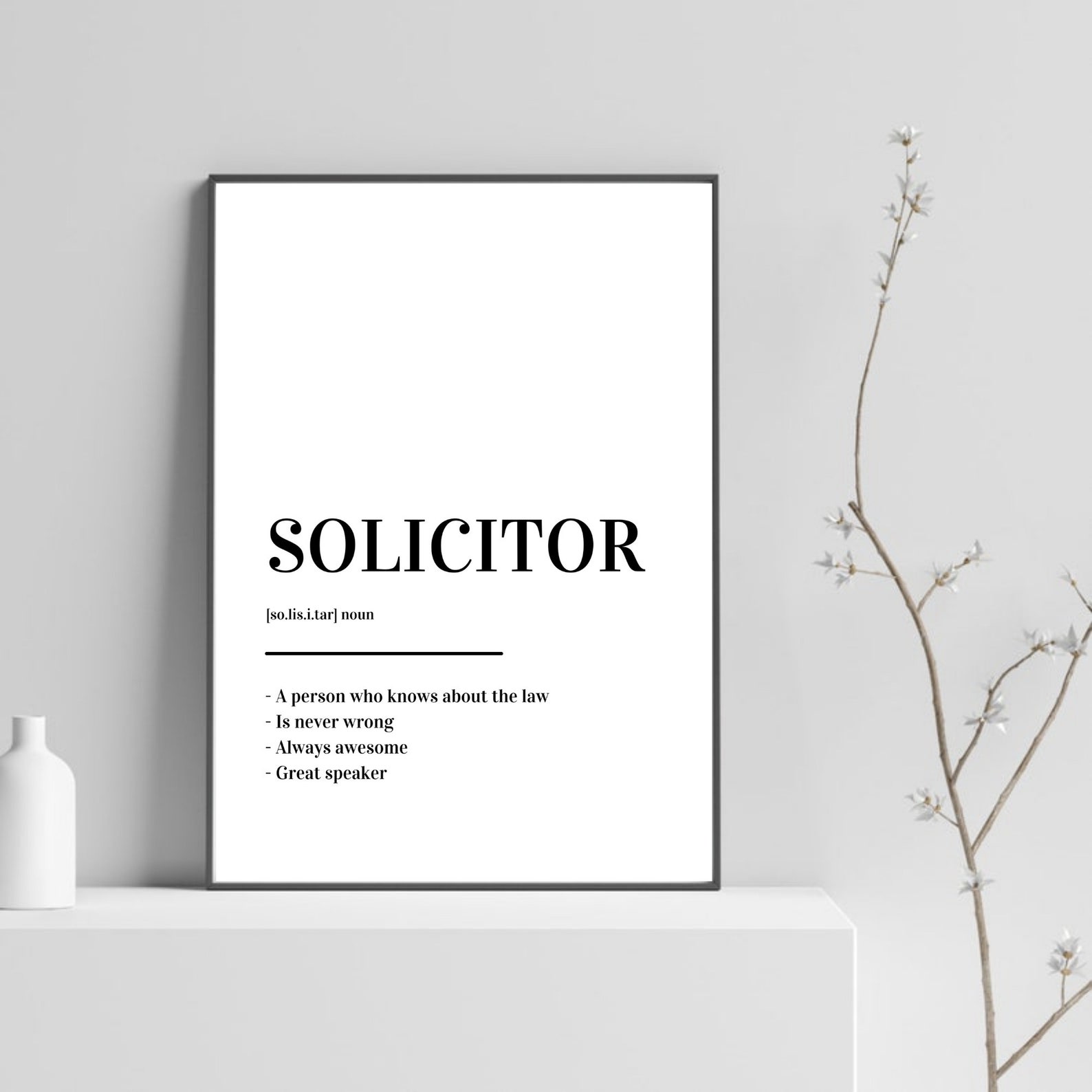 Solicitor Definition Print Poster Etsy