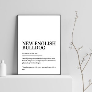 New English Bulldog Definition Print Poster
