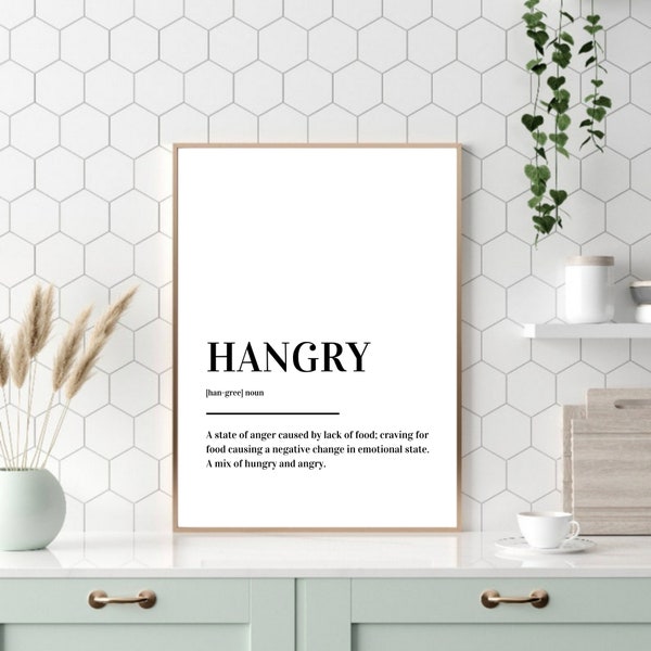 Hangry Definition Print Poster