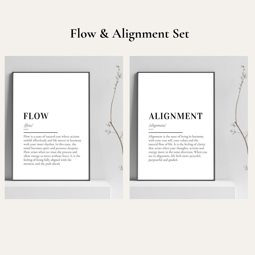 Flow & Alignment Definition Print Set | Spiritual Wall Art Duo ...