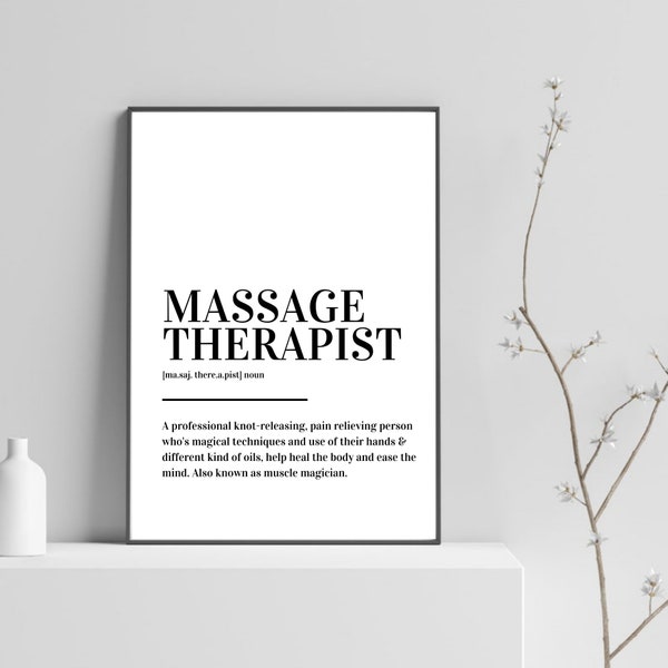 Massage Therapist Definition Print Poster