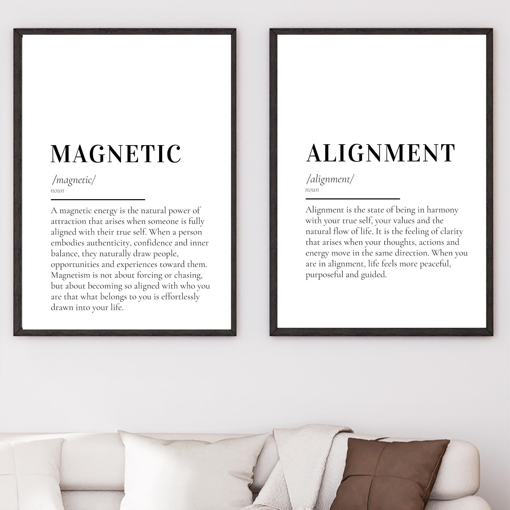 Magnetic & Alignment Definition Print Set | Spiritual Energy Wall Art ...