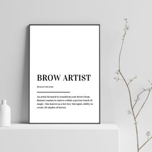 Brow Artist Definition Print Poster